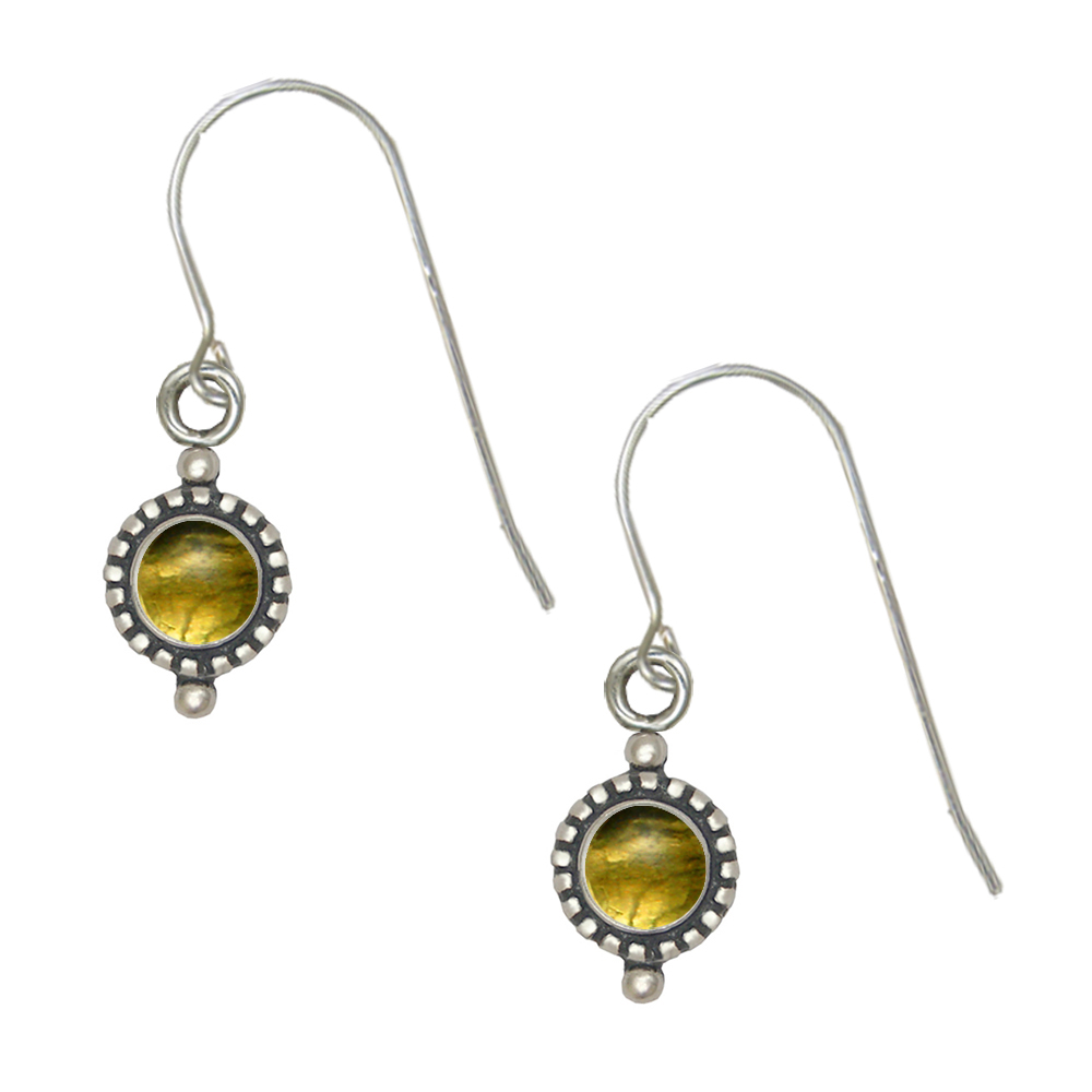 Sterling Silver Citrine Gemstone Drop Dangle Earrings